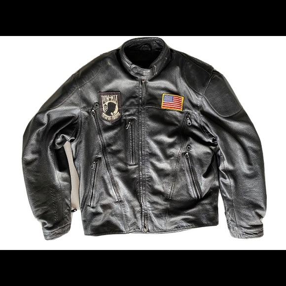 Harley Davidson FXRG Series 1 Black Leather Jacket Size Medium